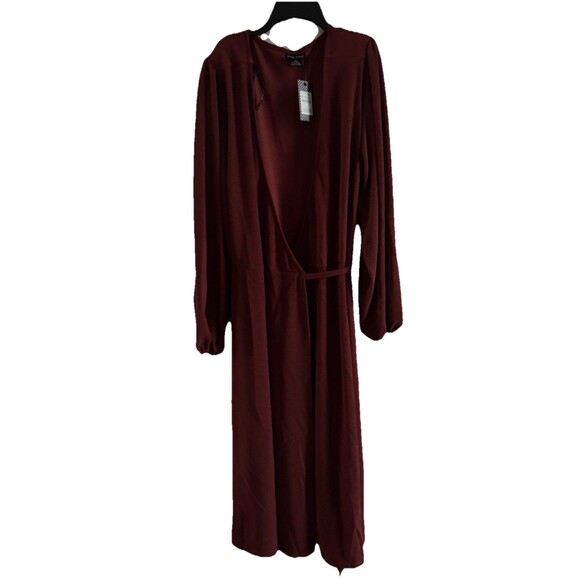 Women’s Wrap Dress plus size L (US20) NWT Hayden Sienna rustic red midi dress - Picture 3 of 12